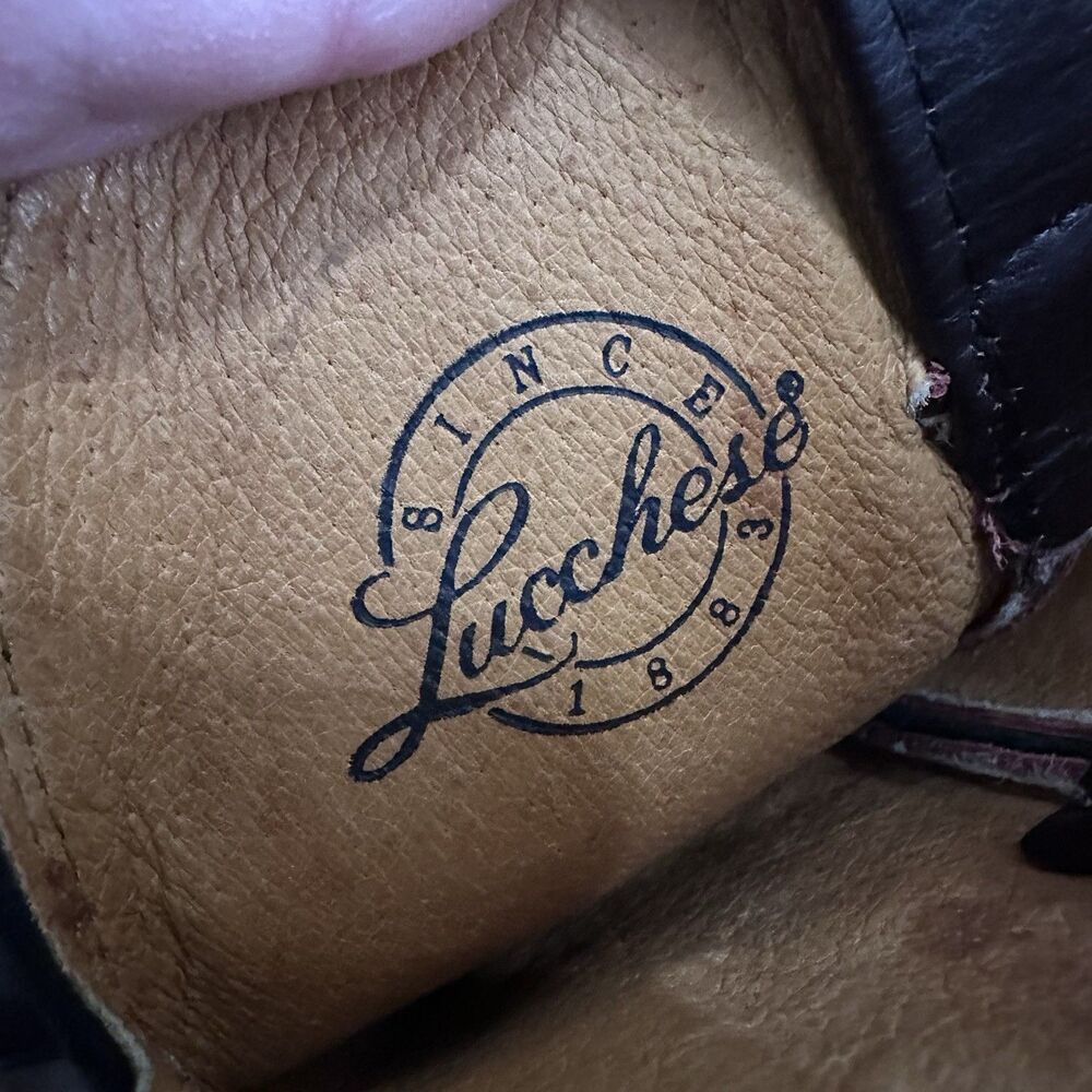 Lucchese Cowboy Boots Black Cherry Calfskin Men’s 11D Round Toe M1021 R4 - Picture 14 of 16